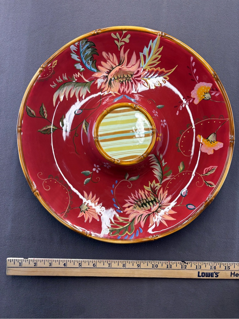 Tracy Porter Artesian Road Ceramic Condiment Chip Dip Serving Plate